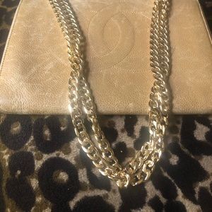 Vintage Chanel Caviar leather zip around  wallet on chain Chanel CC 9” by 7 1/4”